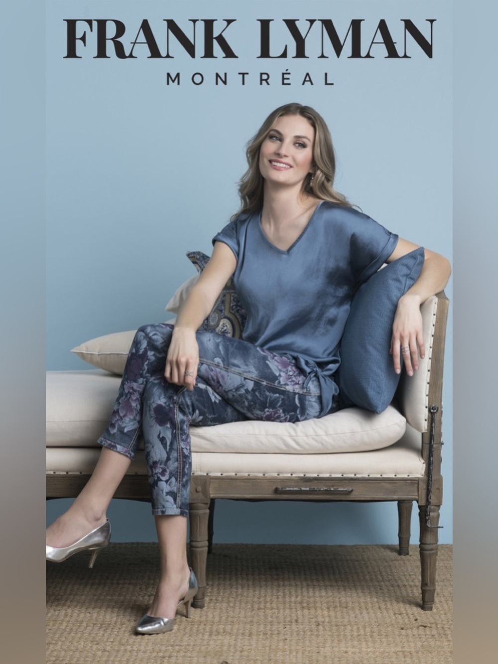 Frank Lyman Reversible Floral & blue Pants